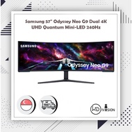 Samsung 57" Odyssey Neo G9 Dual 4K UHD Quantum Mini-LED 240Hz 1ms HDR1000 Curved Gaming Monitor HDMI 2.1, DP 2.1 USB 3.0