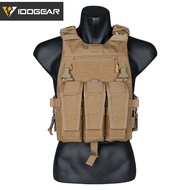 IDOGEAR เสื้อกั๊กเข้าชุด FCSK3.0ยุทธวิธีพร้อมแผ่นรองไหล่ CP ด้านหน้าสามกระเป๋า Mag สไตล์ Ferro เสื้อ