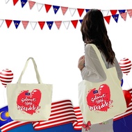 HOT!! Beg Tote Hari Kebangsaan Malaysia Bercetak Beg Hari Kemerdekaan Malaysia Beg Tote Bendera Mala