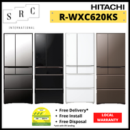 Hitachi R-WXC620KS Made in Japan - IoT Connected - K Series Inverter Refrigerator 474L (Gift: BORO Vacuum Container Set)
