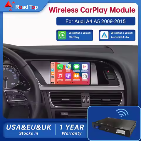 CN Road Top Wireless Android Auto Interface Mirror Link Air Play For Audi Car A4 A5 S4 S5 Q5 B8 2008