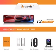 Aasaviz 11 Inch Full Screen Touch Display Rearview Mirror 2K Dual-Channel Dash Cam Front & Rear Nigh