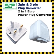2 Pin Plug Converter / 2 Pin To 3 Pin Plug / EU To UK Plug / Power Converter / Plug Converter