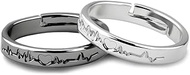 Couple Rings for Him and Her Adjustable Engagement Wedding Ring Set Birthday Christmas Anniversary V