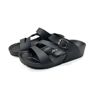 XES Ladies BSLM61230 Z-Cross Sandal Wedges (Black/Camel)