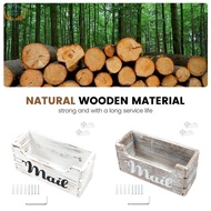 Wood Mail Organizer Vintage Mail Holder Countertop Mail Basket Wall Mount Mail Organizer Box for Off