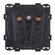 Electrical Socket with Grounding Mechanism 16A 250VAC Black EU Power Outlet DIY