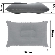 4 Pcs Grey Ultralight Inflatable Pillow Small Squared Flocked Fabric Air Pillow for Beach,Hiking,Cam