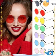 OLINI Metal Sunglasses Hippie Retro Disco Circle Glasses