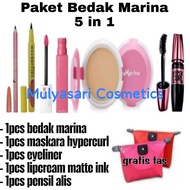Paket Kosmetik Marina Super Lengkap Komplit Murah 1 paket 10 In 1 / Paket Makeup Set Marina 10 in 1