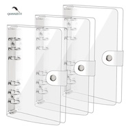 3 Pack A6 Transparent Soft PVC 6 Ring Binder Cover Clear Binder Notebook Cover A6 Binder for Refilla