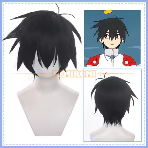 Anime False Memory Protagonist Halo Cosplay Wig Japanese Style Black Short Male Cos Wig Teased Crown