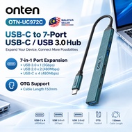 ONTEN Type-C to 7 Ports USB-C & USB3.0 5Gbps OTG USB Hubs UC972C Windows Android