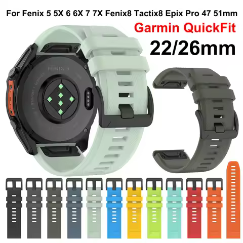 Strap For Garmin Fenix 5 5X Plus 22 26mm QuickFit Watchband For Fenix 6X 7X 6 7 Pro Solar Fenix 8 Ep