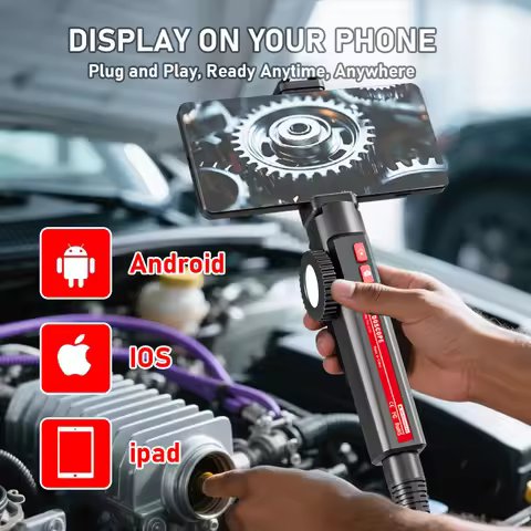 HD 360 Degree Rotation Endoscope Camera 6mm Lens Articulated Inspection Borescope for Automotive Car