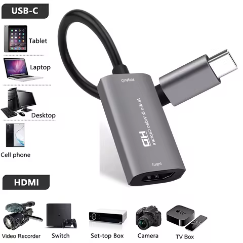 USB Type C Video Capture Card 4K Computer Game Live Broadcasts Video Recording