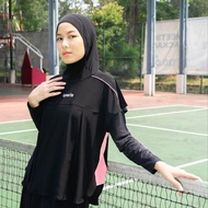 Jilabab Sport Sporty Sports Bolero Syari Jersy Covers Chest Jogging Yoga Sporte Nadina
