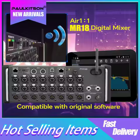Ari 1:1 Mr18 Professional Digital Mixer Wifi Usb Professional Multi Track Recording Audio Console Dj