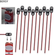 BERSY 10Pcs Battery Holder Clip, I / T Type Cable Snap on Battery Clip Connector, 9 Volt Battery Box