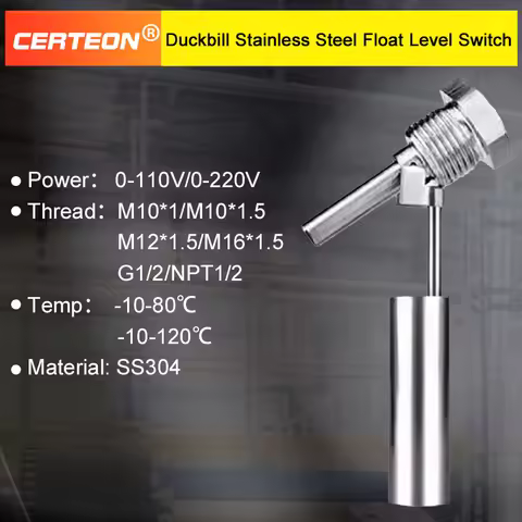 Stainless Steel Float Switch Duckbill Stainless Steel Float Level Switch Liquid Level Sensor Water L