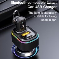 DM-1 Set Car Charger Voice Control PD Fast Charging Bluetooth-compatible 5.0 In-ear Earphone Type-C USB Charger Auto Accessories