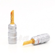 Cmc Banana Head Gold-Plated Saw Banana Assembly Plug Banana Plug Speaker Speaker Audio Plug #