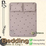 LITTEL HEART BROWN AESTHETIC BED SHEET SINGLE QUEEN & KING'S SIZE BED SHEET 90X200/100X200/120X200/1