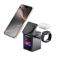 SUPERV DIY pixel display 5 in 1 charging station | 5.3 bluetooth speaker | LED clock