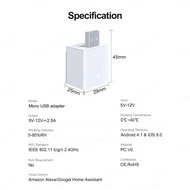 GIRIER Tuya Smart WiFi Micro USB Adaptor Switch 5V Smart Home Mini Power Adapter Works with Alexa He