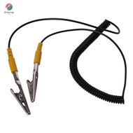 EMERAY Anti-Static ESD Grounding Cable, Black 180cm / 71" Coiled Cord, Polyurethane 2mm Male-to-Fema