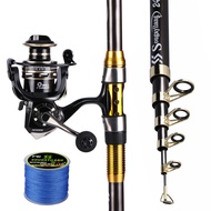 Sougayilang COD Joran Pancing Dan Set Gulungan Pancing Portabel 2.1m-2.7m Joran Pancing Teleskopik D