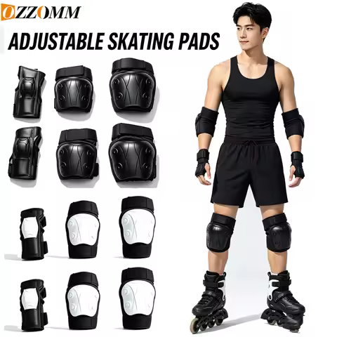 6-in-1 Knee Elbow Wrist Guards Set,for Skateboarding Scooter Roller Skating Hoverboard, Adjustable S