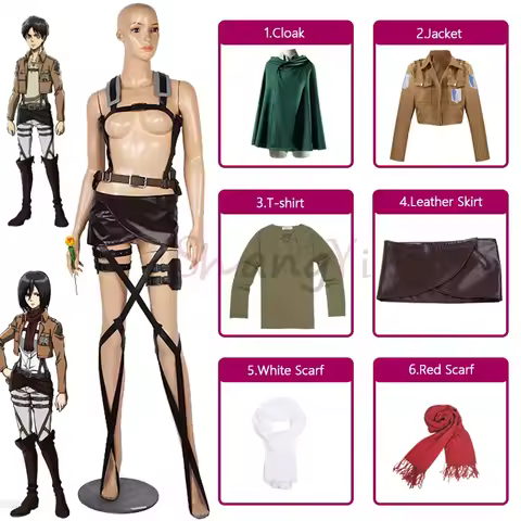 Anime Attack on Titan Season 4 Shingeki no Kyojin Cosplay Costumes Hange Zoe Mikasa Levi Ackerman Ja