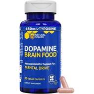 DopamineBrainFood,Focus&MentalDriveSupportwithL-Tyrosine,60Count|650mgTyrosineSupplementwithVitaminB