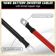 [1fnejakblh.ph] Battery Inverter Cable 4 AWG 4 Gauge 4FT Pure Copper with 3/8 in Lugs At Both Ends P