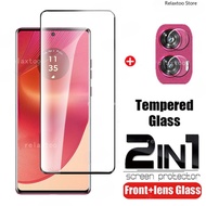 2IN1 Full Transparent Tempered Glass For Motorola Edge50 Edge 50 Pro Ultra Fusion 50Fusion 50Pro 50U