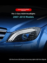 C-Class W204 Headlight Assembly Upgrade LED Laser Projector Daytime Running and Turn Lights