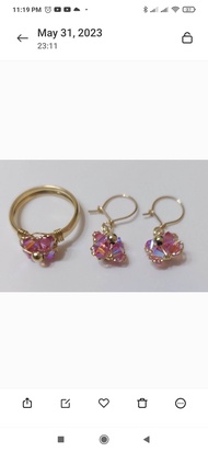 10k gold ring/earring set for kids