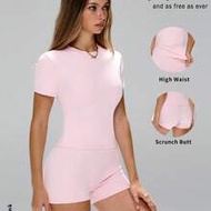 Loose Pocket Shorts + Cropped T-Shirt, Squat-Proof, Hidden Side Pockets, 4-Way Stretch Fabric, Comfo