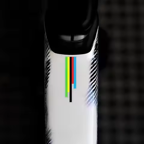 2pcs UCI Champion Rainbow Sticker Waterproof and Reflective Bike Frame Decals Front Fork Top Tube Ha