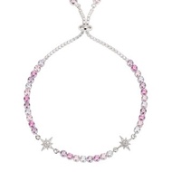純銀八心八箭鋯石單排手鍊 - 夢幻星星