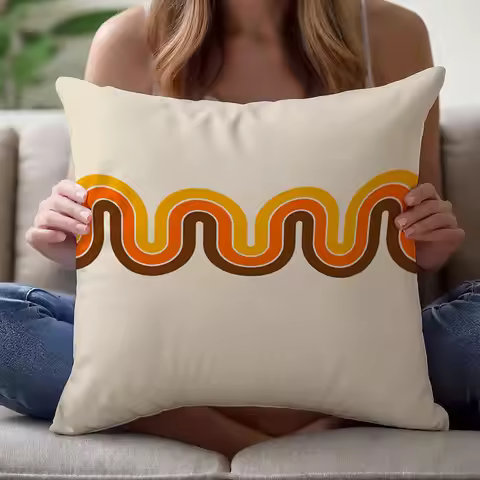 Pillow Retro 70s Cover 70s Retro Pillow Cover 16x16 18x18 20x20 Inch Polyester Zipper Machine Washab