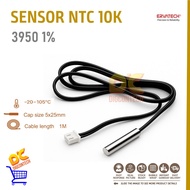 NTC Sensor Temperature Thermistor 3950 1%  1 Mtr 10K cap  φ5*25mm  Hitam -20 to 105 °C