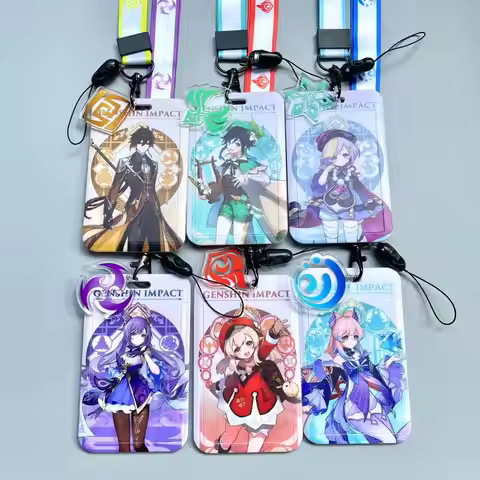 New Game Genshin Impact Card Cases Card Lanyard Key Lanyard Cosplay Badge ID Cards Holders Neck Stra