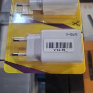 VGEN TRAVEL CHARGER 2 PORT TYPE-C USB WITHOUT CABLE