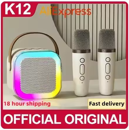 K12 Bluetooth Karaoke Machine Portable 5.3 PA Speaker System with 1-2 Wireless Microphones Home Fami
