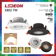 LEDEON 7W Led Eyeball Recessed E802 Downlight Round 3000K Warm White ceiling Spot Light Lampu siling
