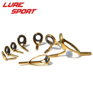 LureSport KT4 KW8 guide LG4 Top 8 9 10pcs Guide set Gold Steel frame guide Rod Building component Re