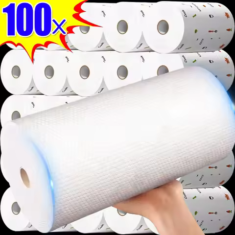 Disposable Lazy Rags Washable Paper Non-woven Dish Cloths Kitchen Roller Paper Cleaning Wipes Absorb