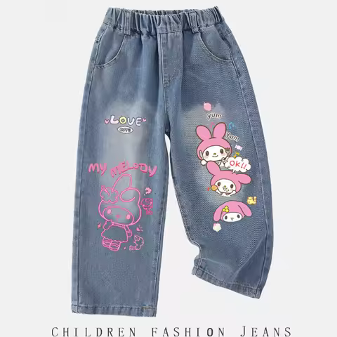 Hello Kitty Boy Pants Jeans Sanriou Pants Hello Kitty Jeans My Melody Pants Trousers Girl Kawaii Str